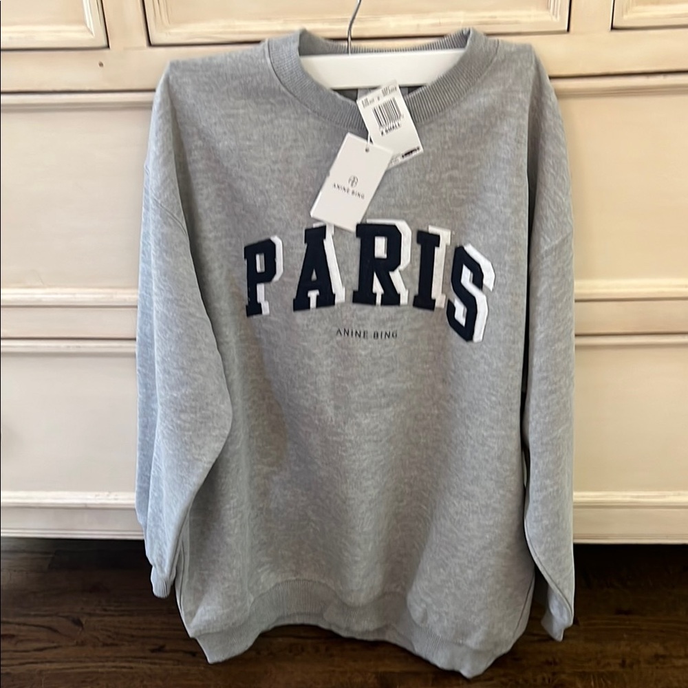 ANINE BING Gray Paris Sweatshirt